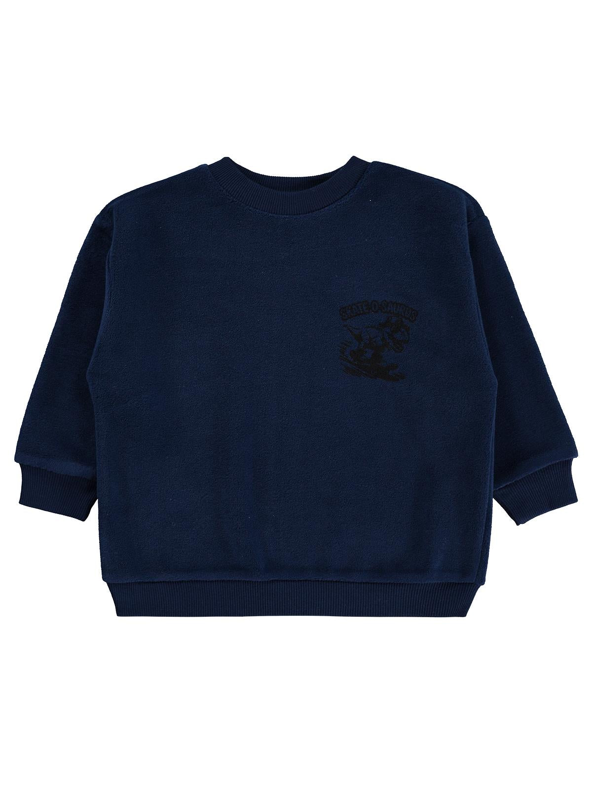 Civil Erkek Çocuk Trex Baskılı Sweatshirt | Polar Uzun Kol | Okul Kreş ve Günlük Kullanım - Lacivert