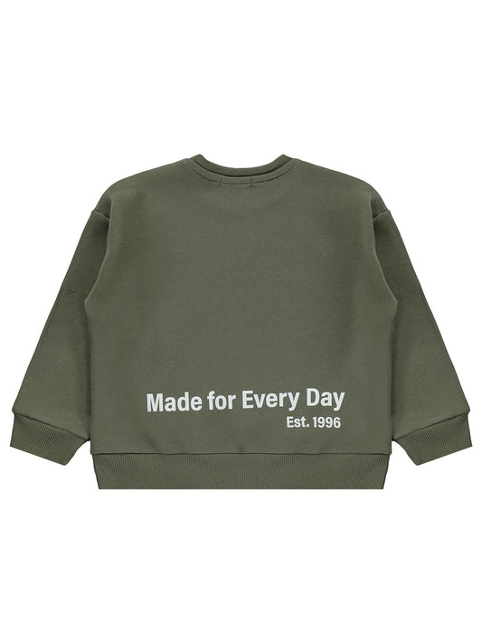 Civil Boys Made For Baskılı 2-5 Yaş Sweatshirt - Haki