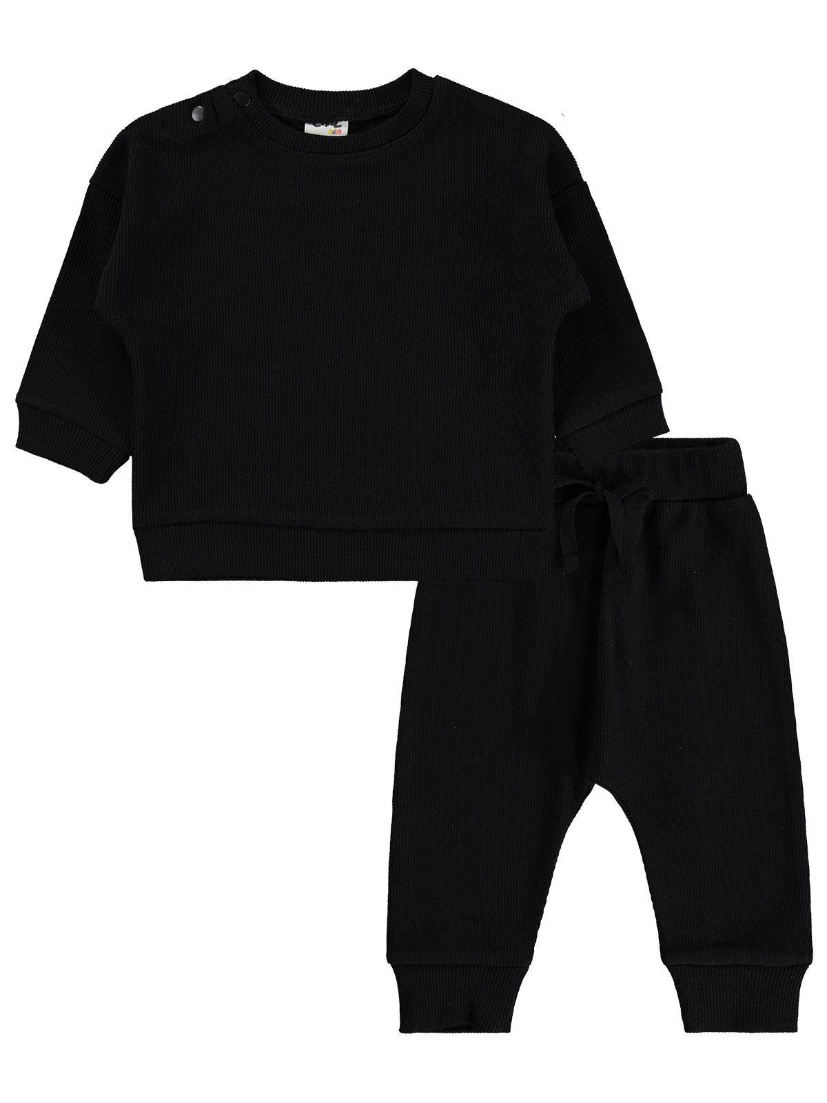 Civil Baby Cvl Baskılı Basic 6-18 Ay Takım - Siyah