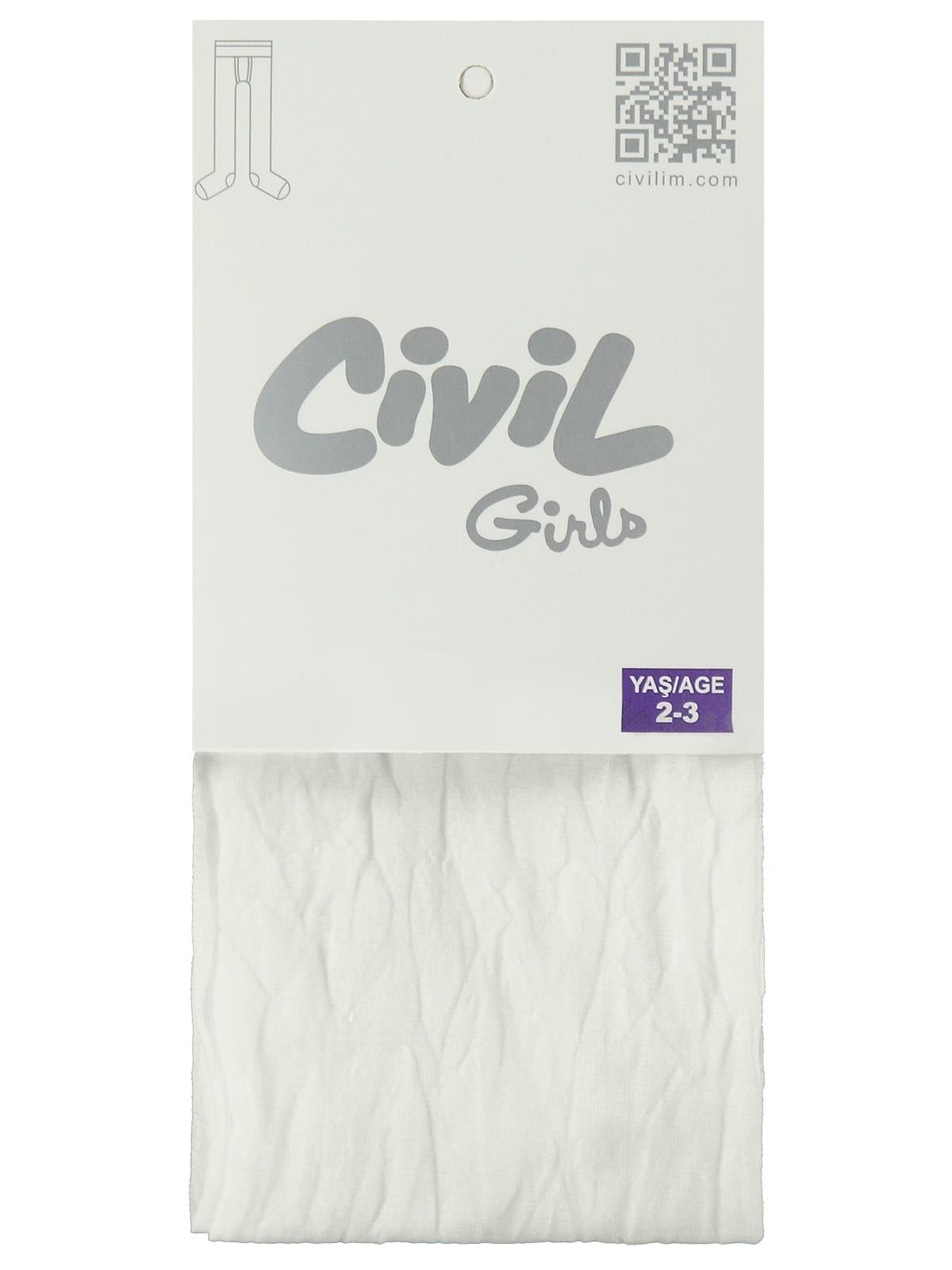 Civil Girls Fit30 2-12 Yaş Külotlu Çorap - Ekru