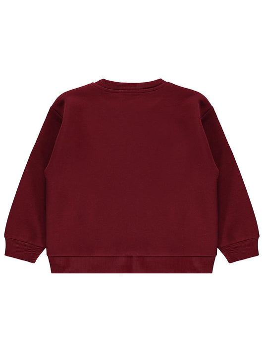 Civil Boys 1996 Ayı Nakışlı 6-9 Yaş Sweatshirt - Bordo