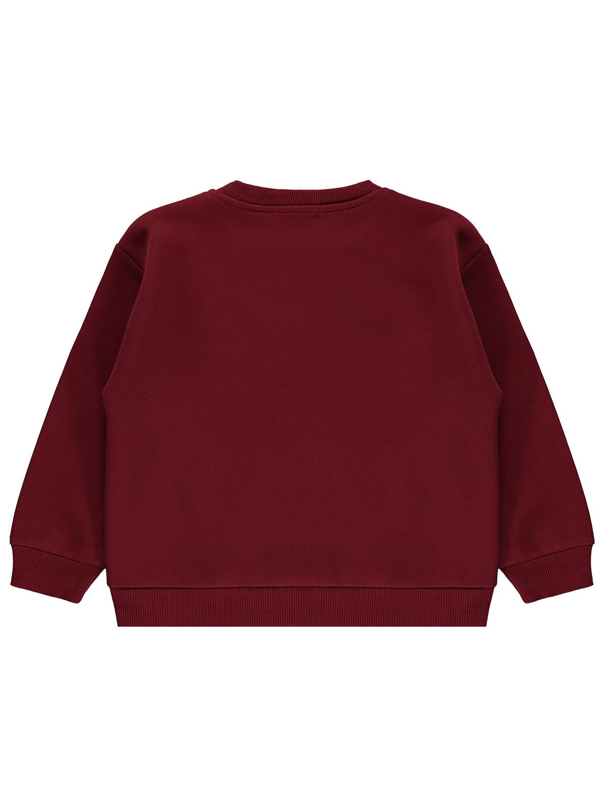 Civil Boys 1996 Ayı Nakışlı 10-13 Yaş Sweatshirt - Bordo