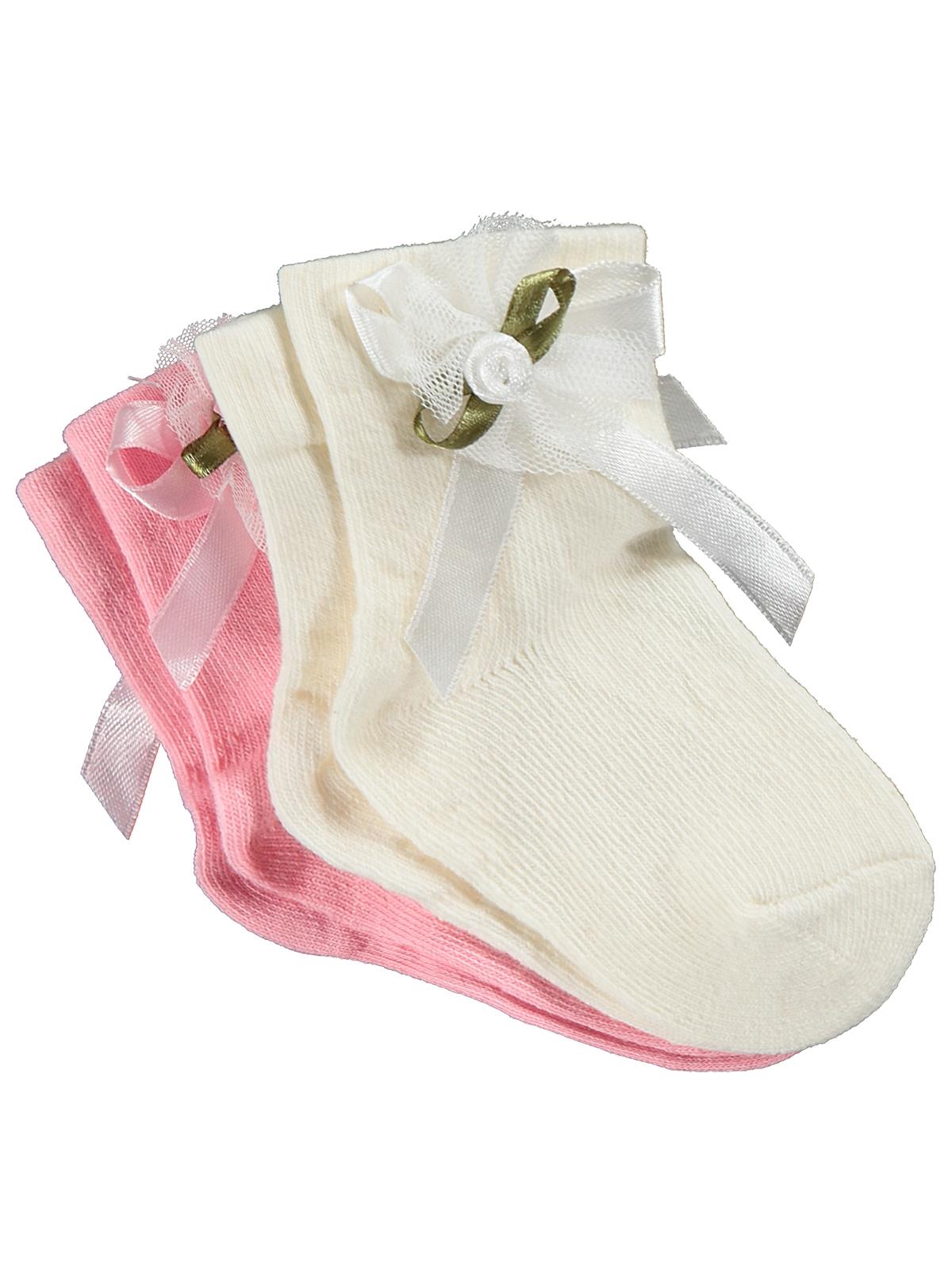 Civil Baby Rose Aksesuarlı Kıvrık 2'li 6- Bebek Kız Çorap Set