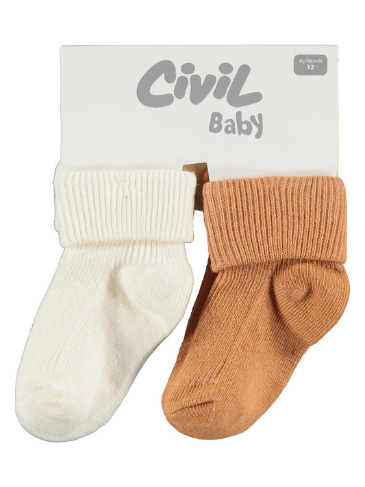 Civil Baby Basic Kıvrık 2'li 6-18 Ay Bebek Erkek Çorap Set