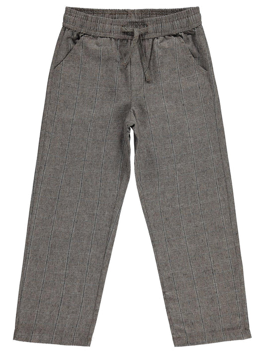 Civil Boys Pitikareli Bağcıklı 10-13 Yaş Pantolon - Kahverengi