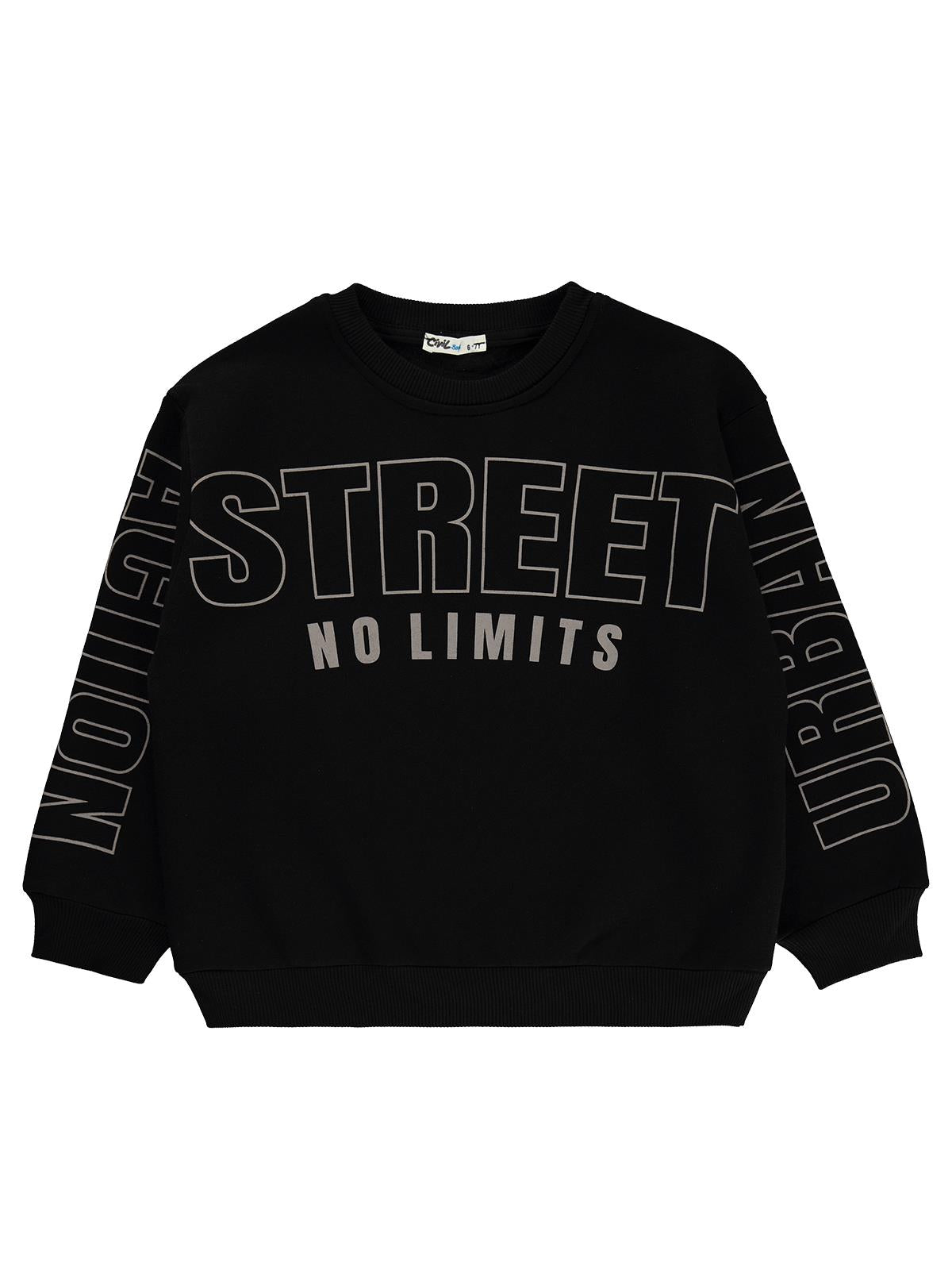 Civil Boys No Limits Baskılı 6-9 Yaş Sweatshirt - Siyah