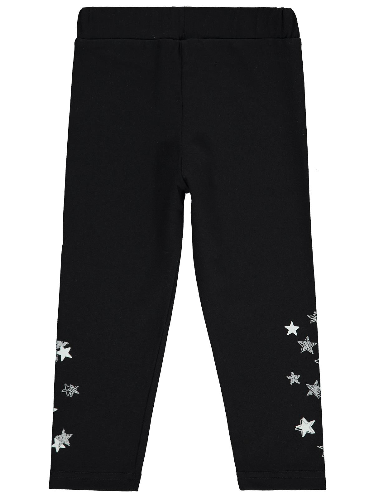 Civil Girls Yıldız Baskılı 2-5 Yaş Tayt - Siyah