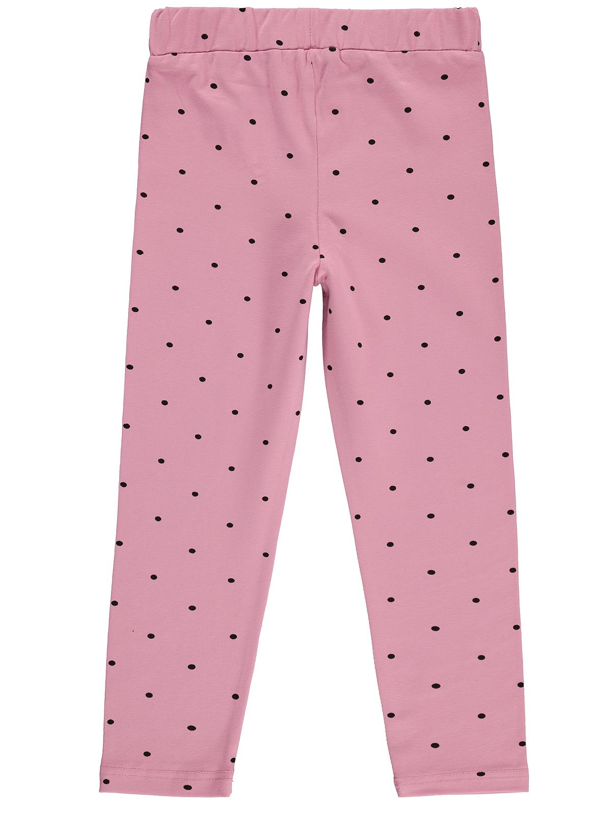 Civil Kız Çocuk Puan Baskılı Tayt | Likralı Süprem Şardonlu Empirme | Okul Kreş ve Günlük Kullanım - Pembe