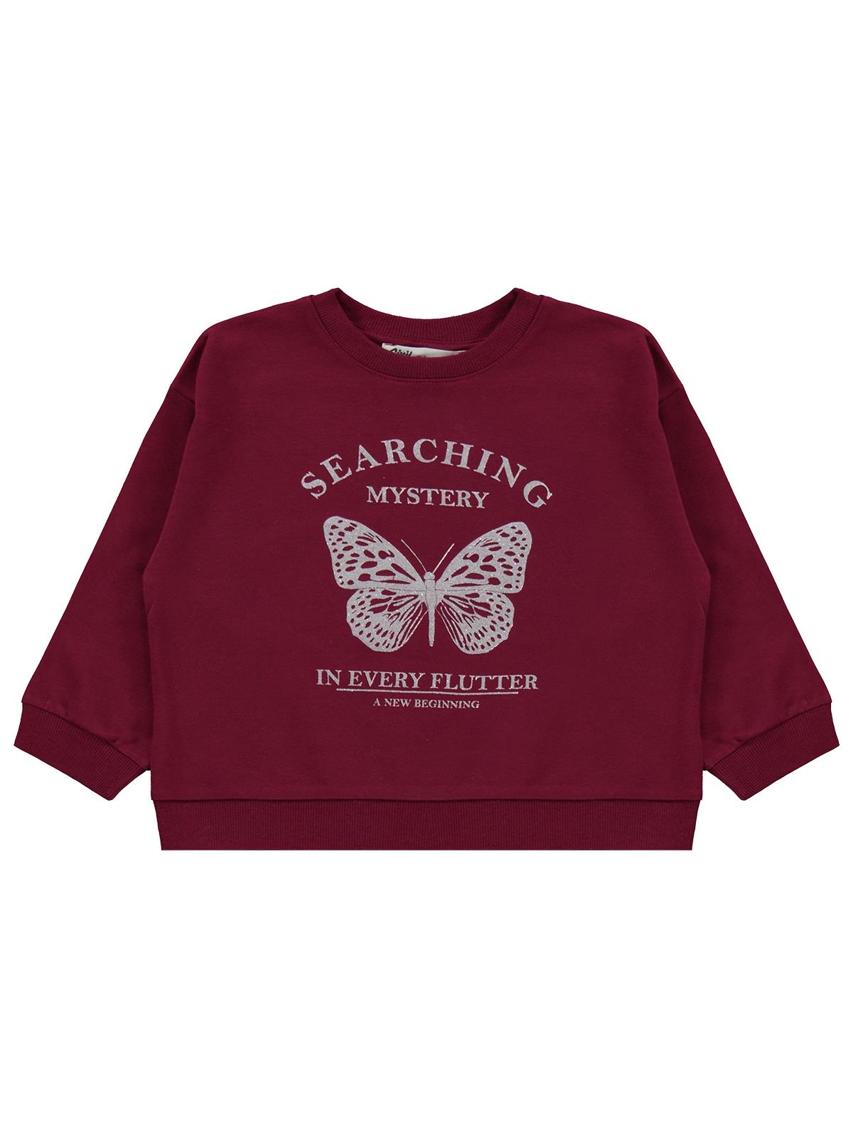 Civil Girls Searching Baskılı 2-5 Yaş Eşofman Takımı - Bordo