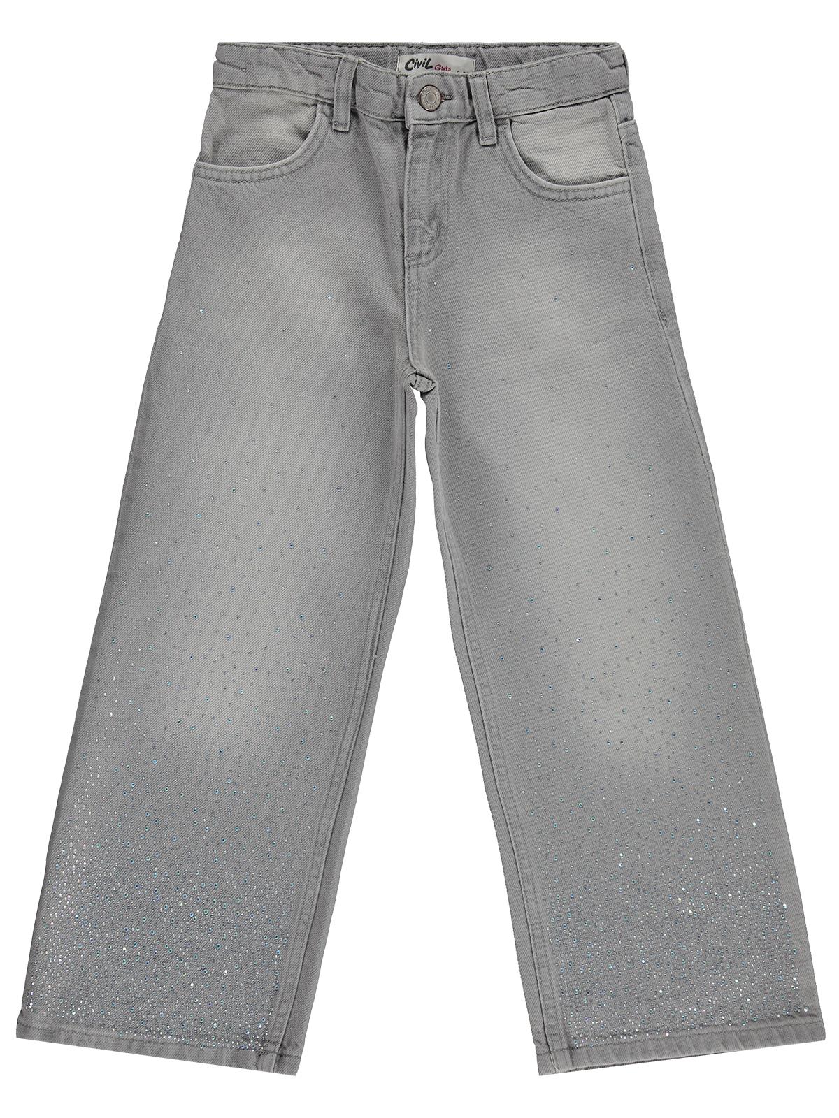 Civil Girls Taş Baskılı 10-13 Yaş Pantolon - Gri