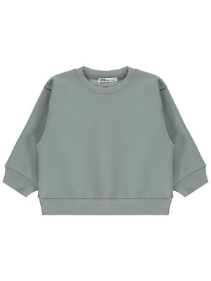 Civil Erkek Çocuk Basic Sweatshirt | Oysho Uzun Kol Bisiklet Yaka | Okul Kreş ve Günlük Kullanım - Gri