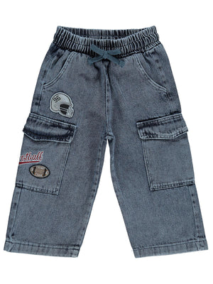 Civil Boys Kargo Cepli 2-5 Yaş Pantolon Kot - Mavi