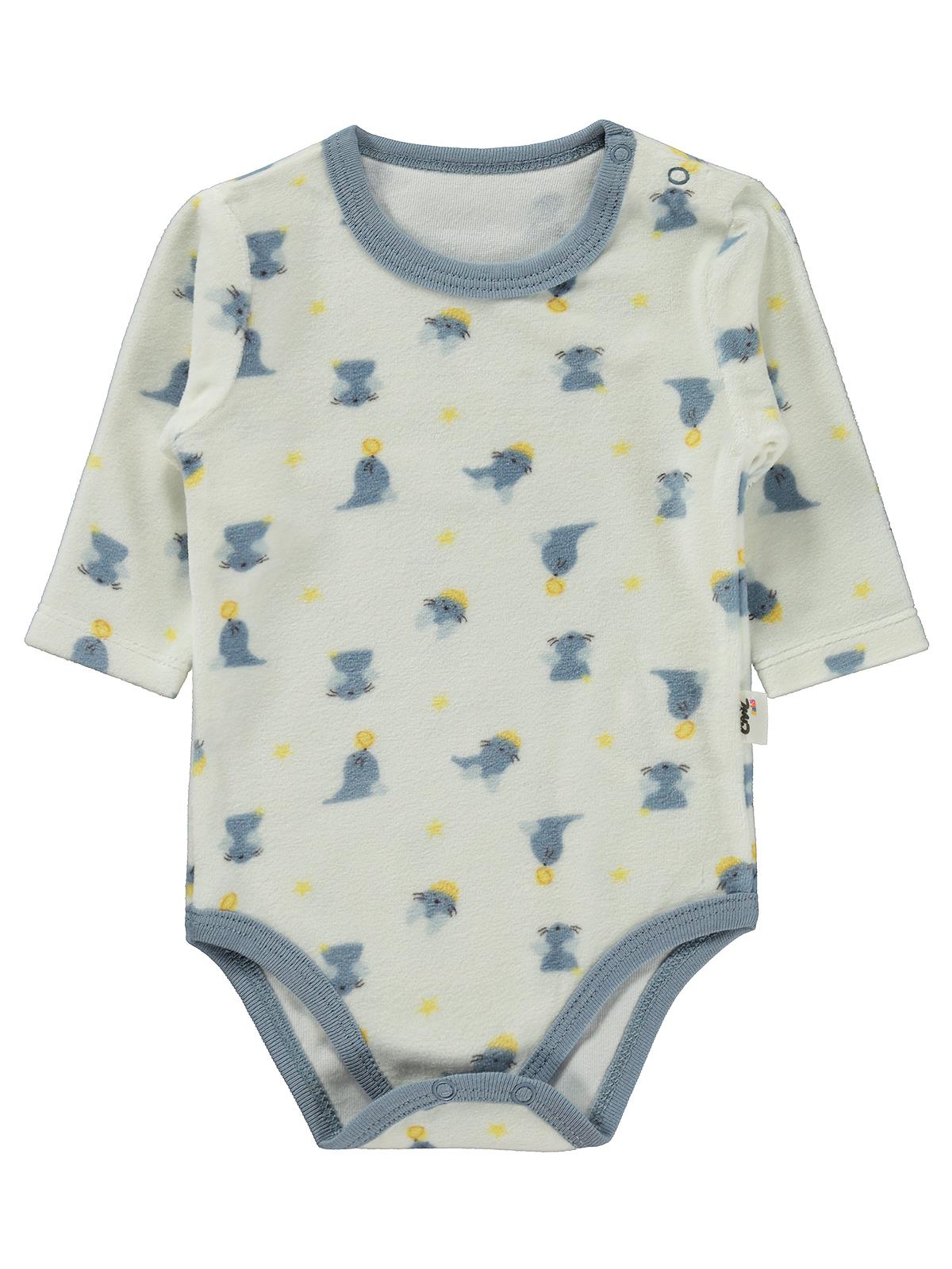 Civil Baby Kadife 6-18 Ay Çıtçıtlı Badi - Ekru