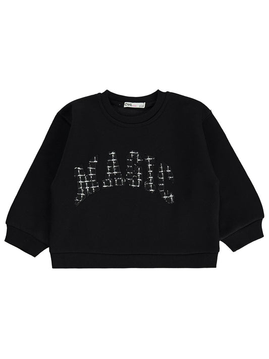 Civil Girls Magic Nakışlı 2-5 Yaş Sweatshirt - Siyah