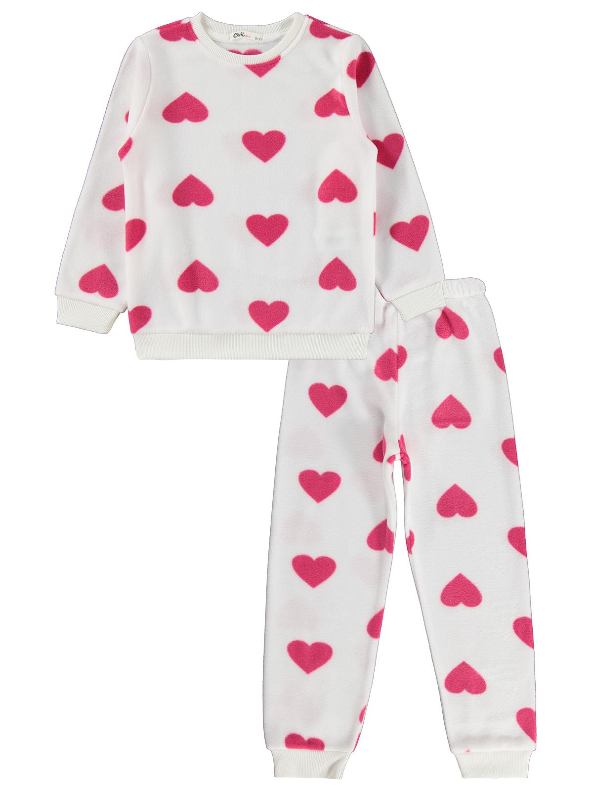 K26K699-2 Civil Girls Kalpli 6-9 Yaş Pijama Takımı - Ekru