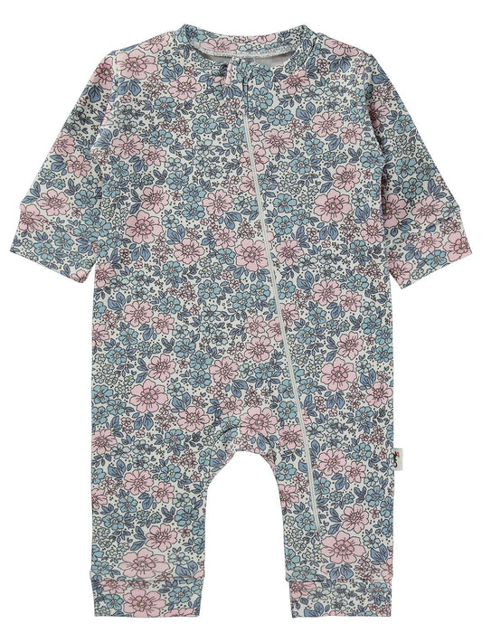 Civil Baby Çiçek Empirme Femuarlı 1-6 Ay Tulum - Ekru