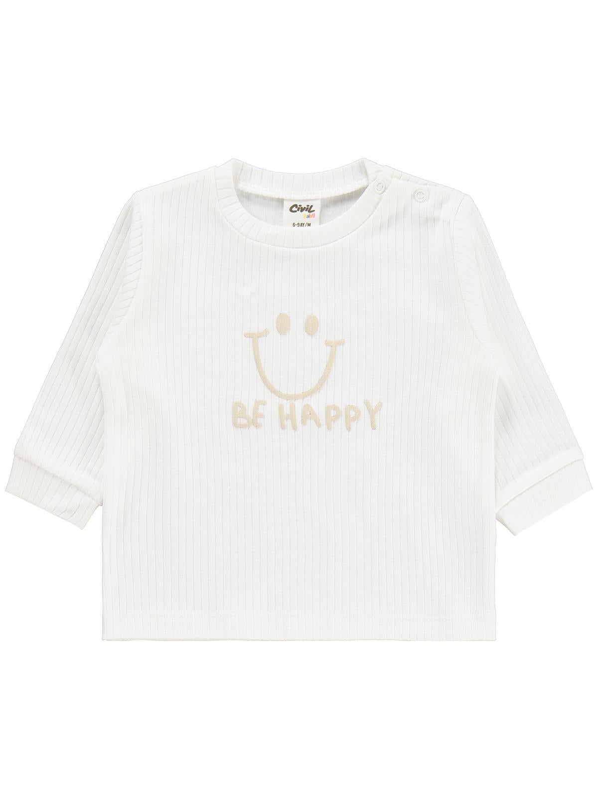 Civil Baby Gülen Yüz Baskılı 6-18 Ay Pijama Takımı - Mavi