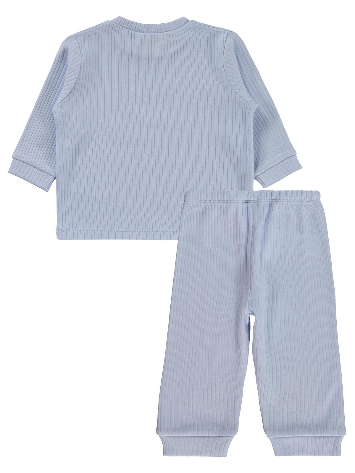 Civil Baby Gülen Yüz Baskılı 6-18 Ay Pijama Takımı - Mavi