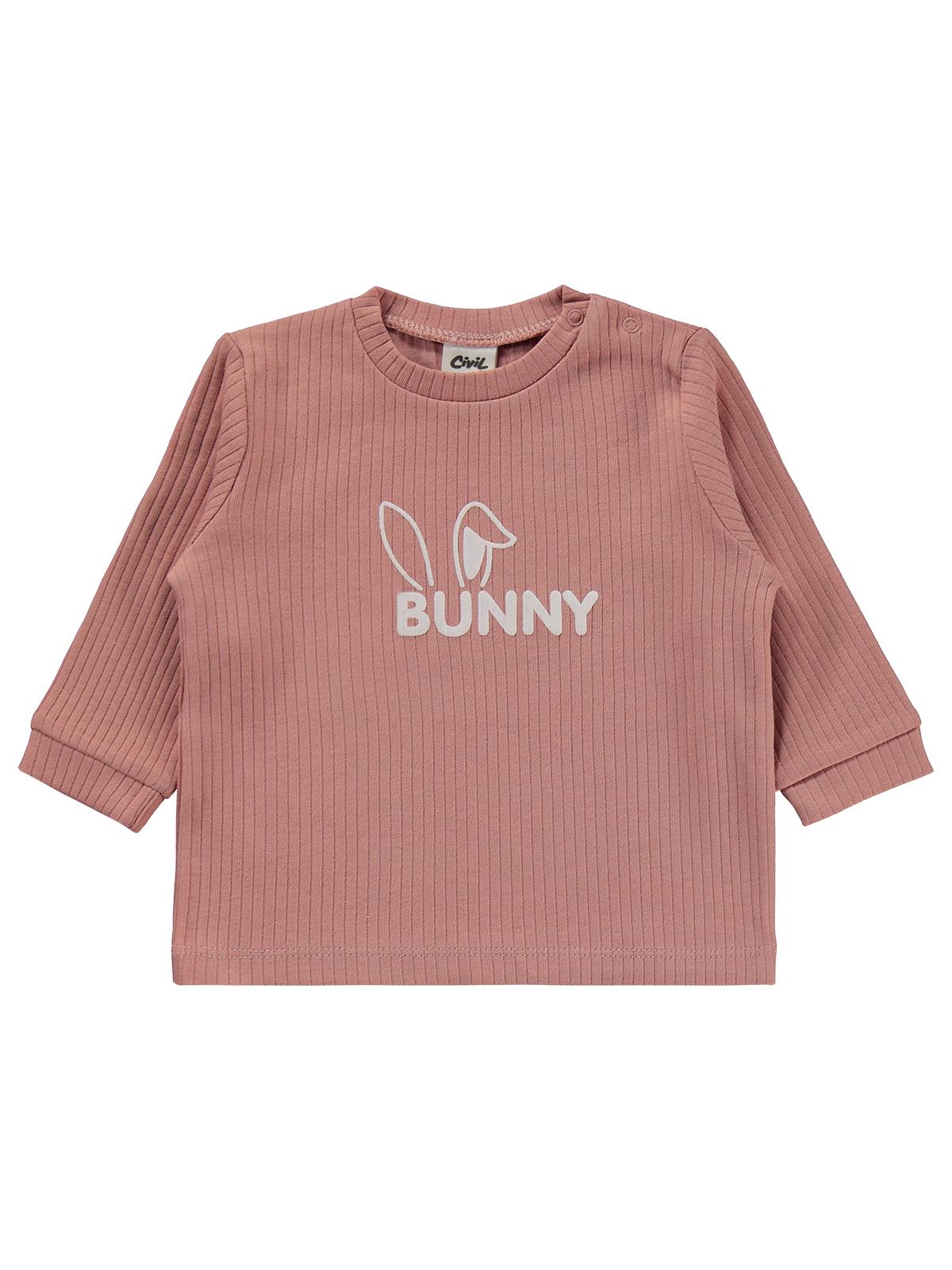 Civil Baby Tavşan Baskılı 6-18 Ay Pijama Takımı - Pembe