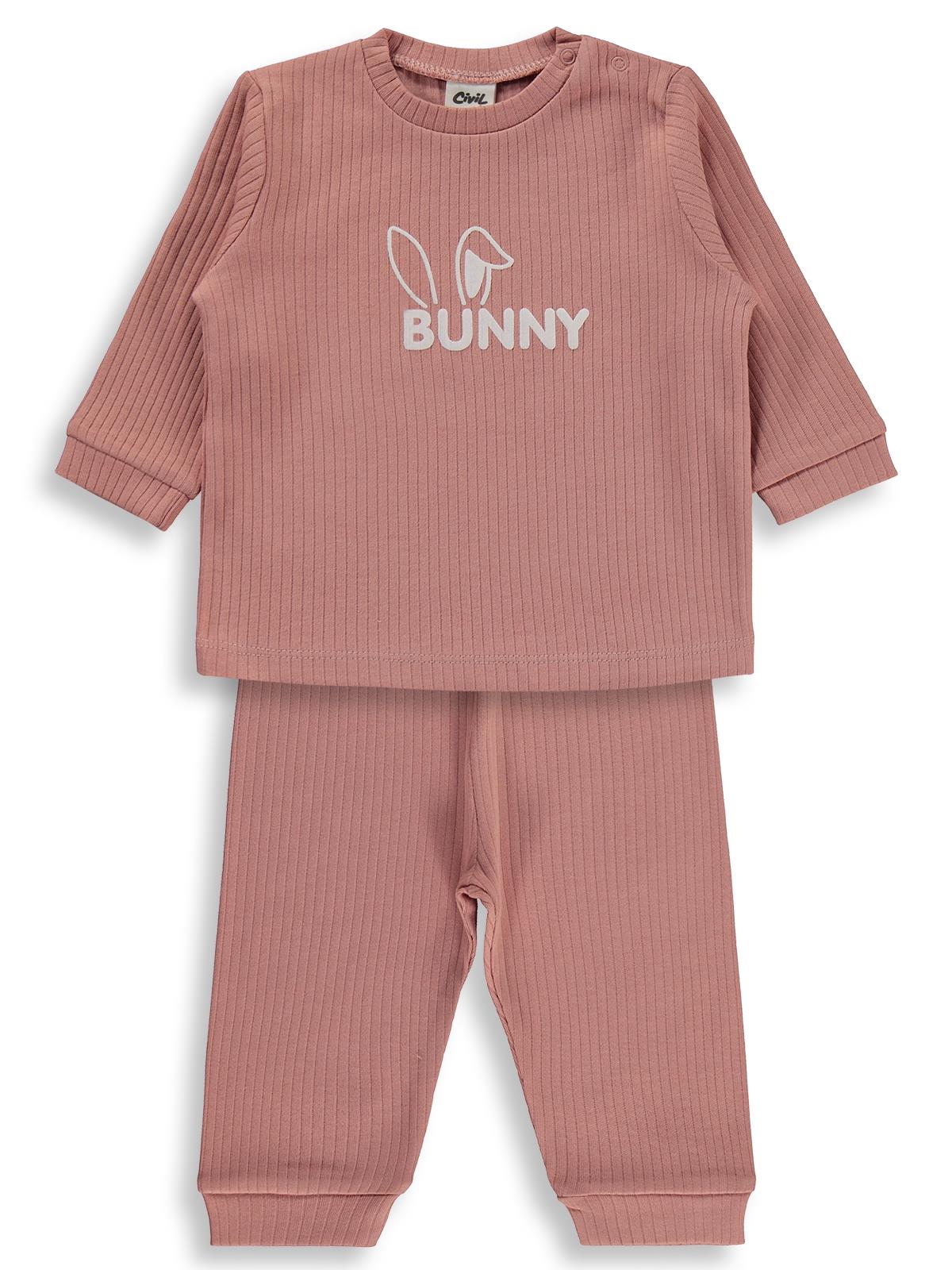 Civil Baby Tavşan Baskılı 6-18 Ay Pijama Takımı - Pembe