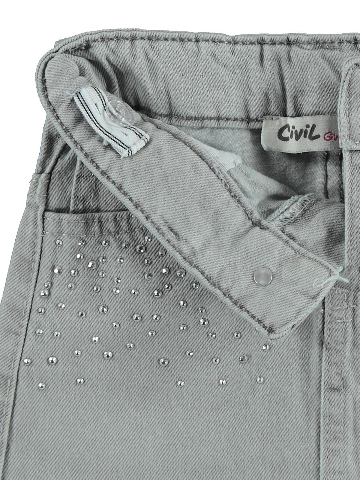 Civil Girls Taş Baskılı 2-5 Yaş Etek - Gri