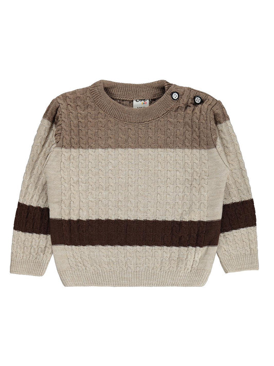 Civil Baby Çizgili 6-18 Ay Takım - Bej