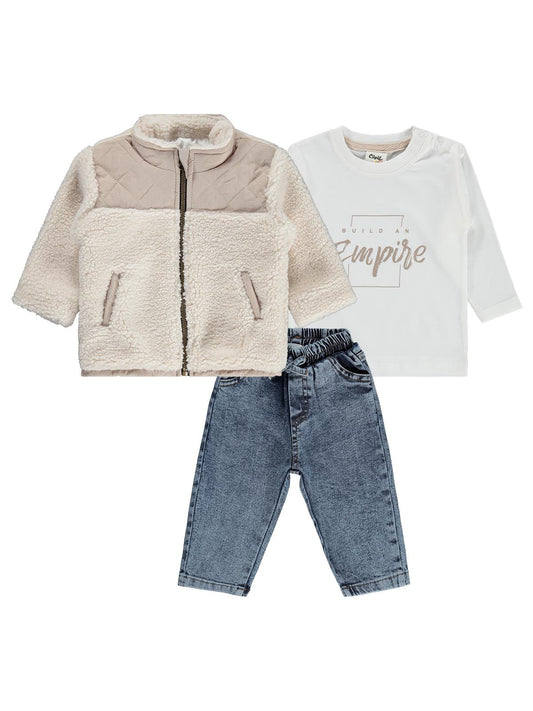Civil Baby Velosft Montlu 6-18 Ay Takım - Ekru