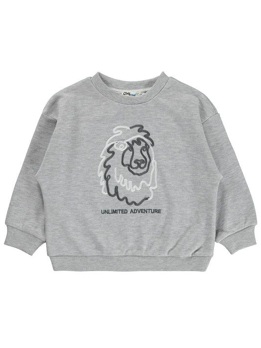 Civil Boys Aslan Baskılı 2-5 Yaş Sweatshirt - Gri