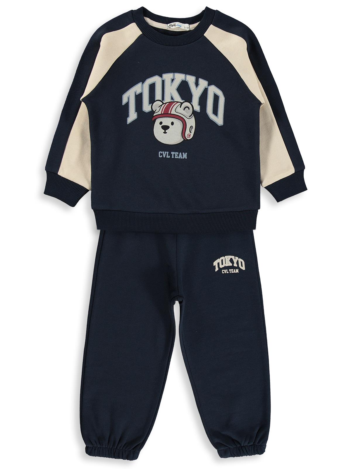 Civil Boys Tokyo Baskılı 2-5 Yaş Eşofman Takımı - Lacivert