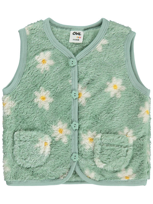 Civil Baby Çiçek Empirme  6-18 Ay Yelek - Yeşil