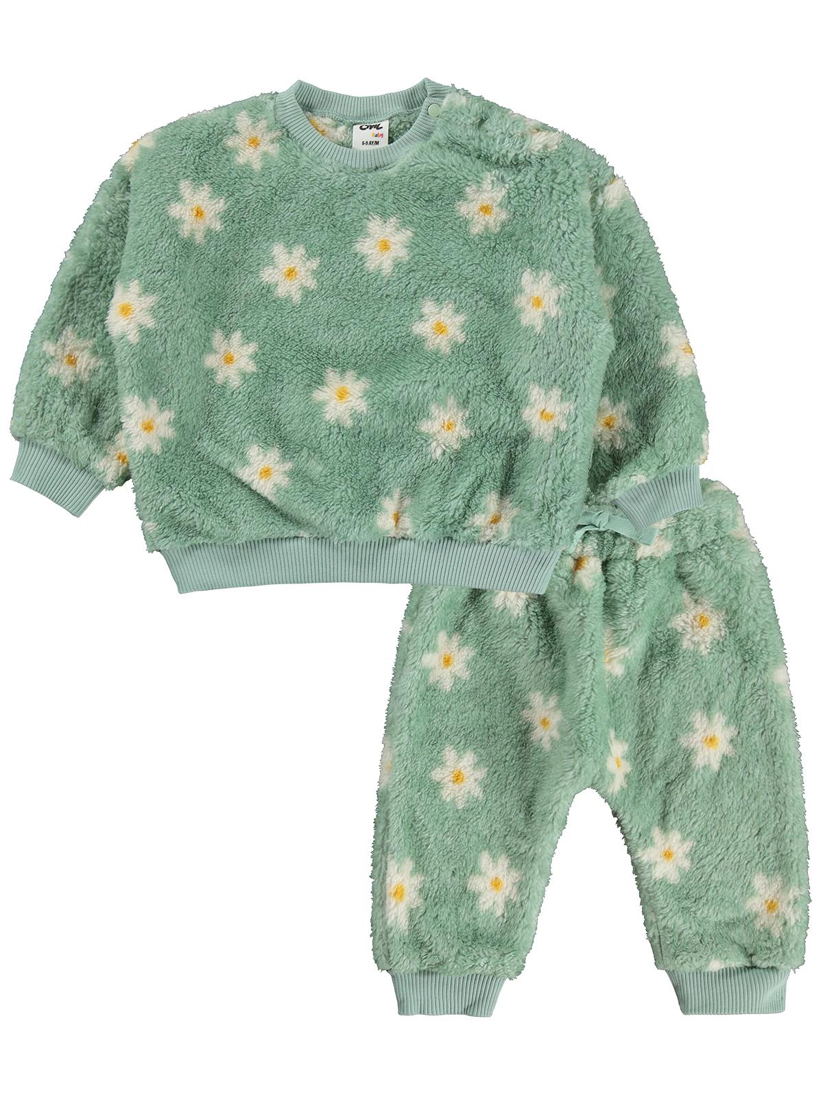 Civil Baby Çiçek Empirme 6-18 Ay Takım - Yeşil