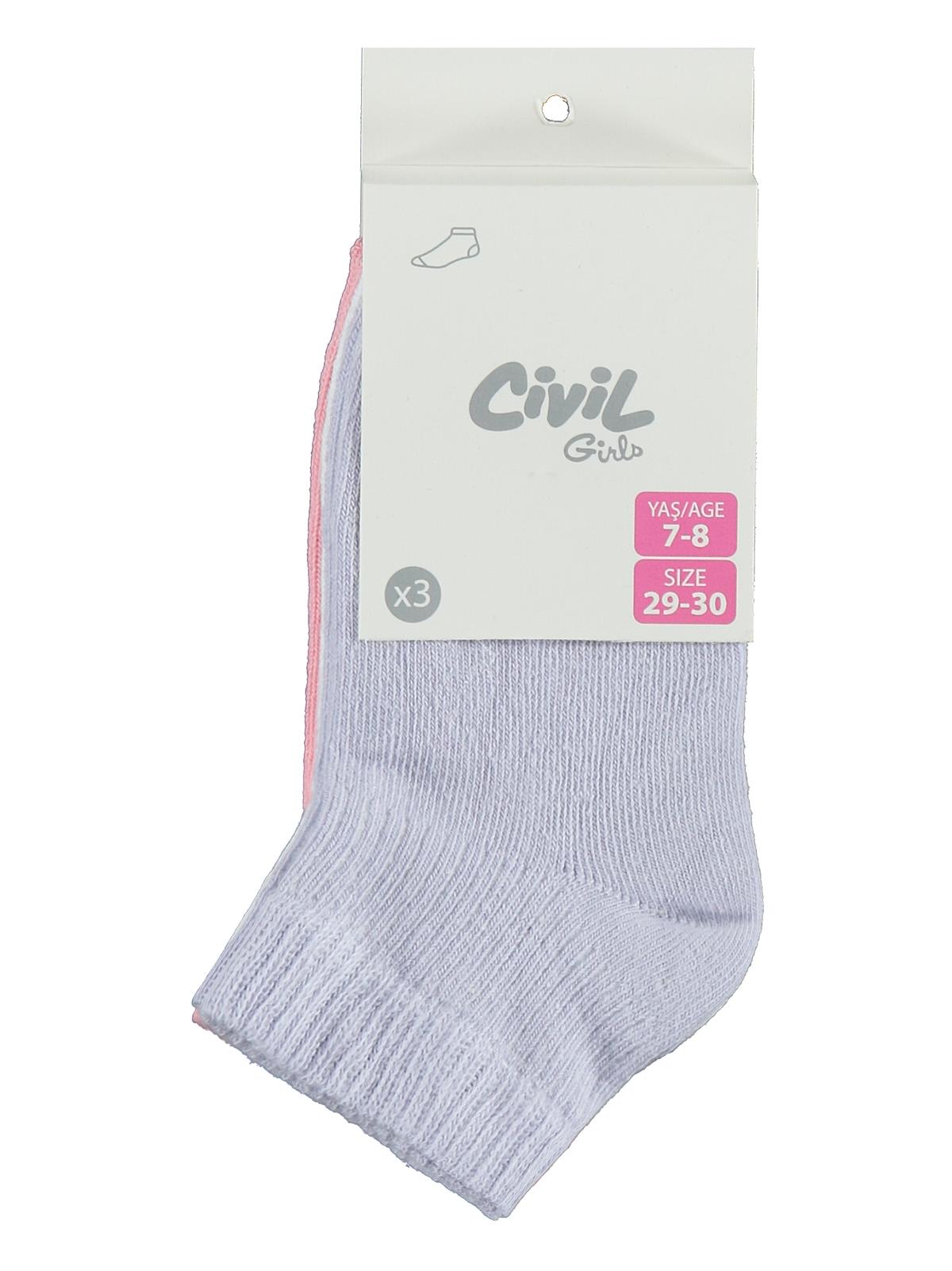 Civil Girls Basic 3'lü 3-11 Yaş Kız Çocuk Patik Çorap