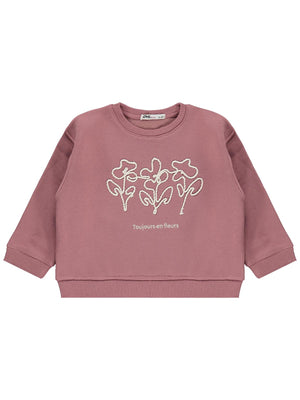 Civil Girls Çiçek Nakışlı 2-5 Yaş Sweatshirt - Lila
