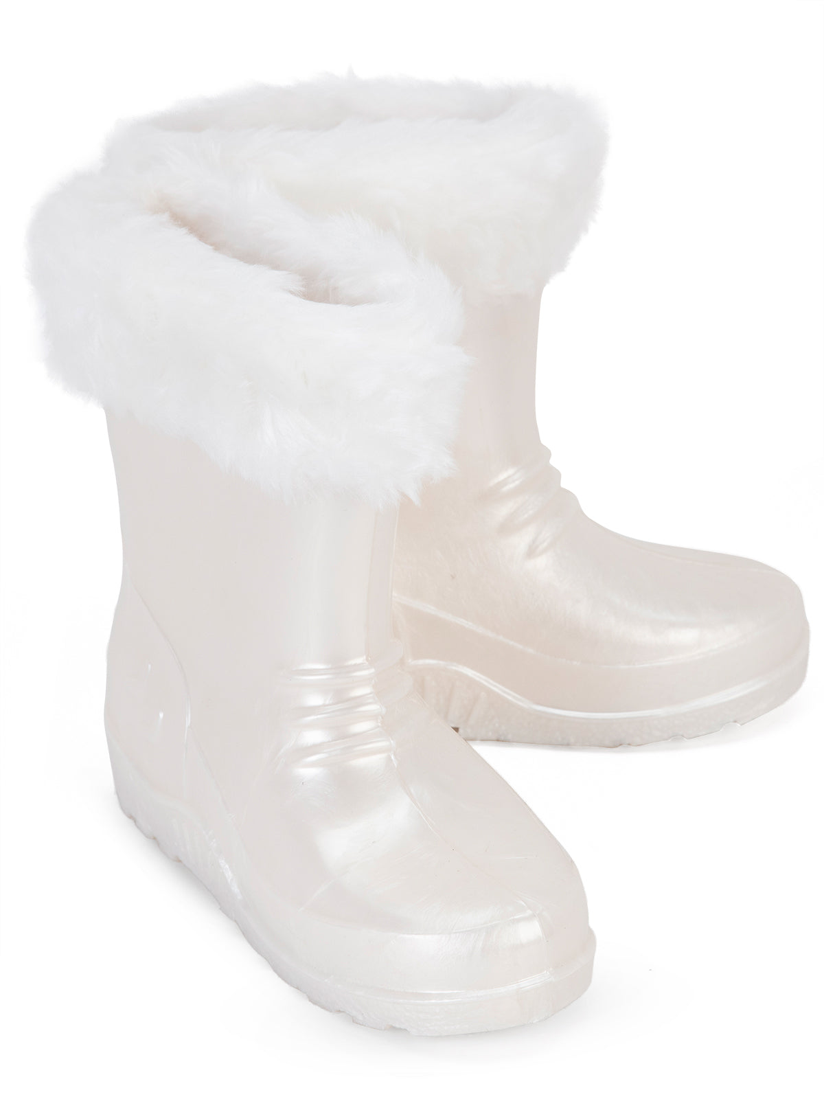 Civil Boots Kürklü 30-36 Numara Yağmur Çizmesi - Beyaz