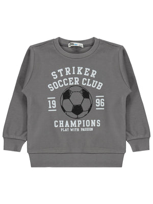 Civil Boys Striker Top Baskılı 2-5 Yaş Sweatshirt - Gri