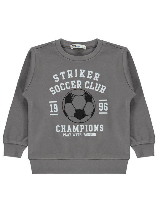 Civil Boys Striker Top Baskılı 2-5 Yaş Sweatshirt - Gri