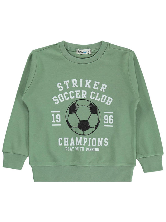 Civil Boys Striker Top Baskılı 2-5 Yaş Sweatshirt - Haki