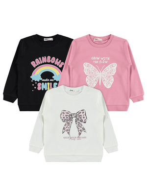 Civil Girls 3'lü 2-5 Yaş Sweatshirt