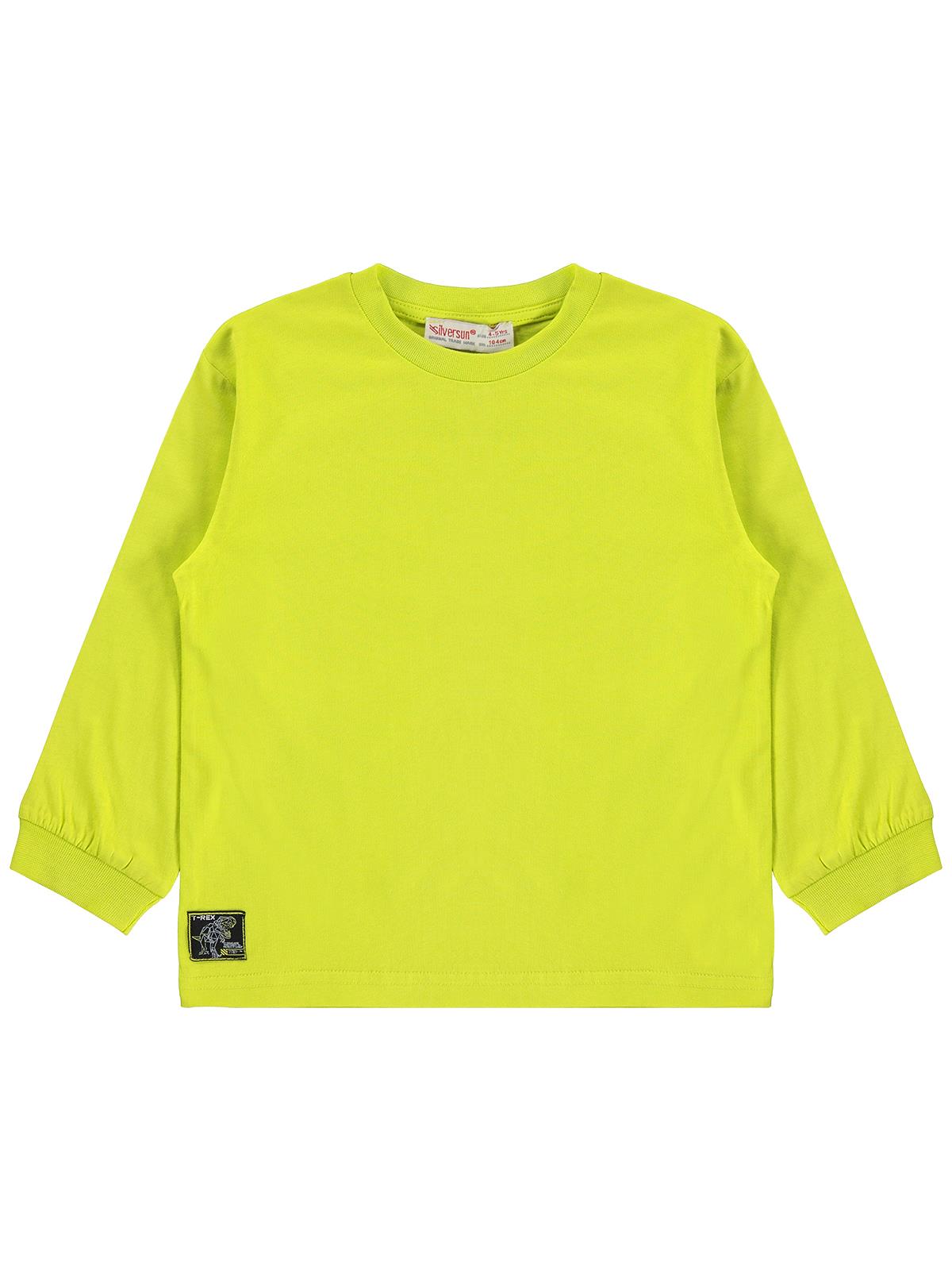 Silversun Basic Etiket Armalı 2-7 Yaş Sweatshirt - Yeşil