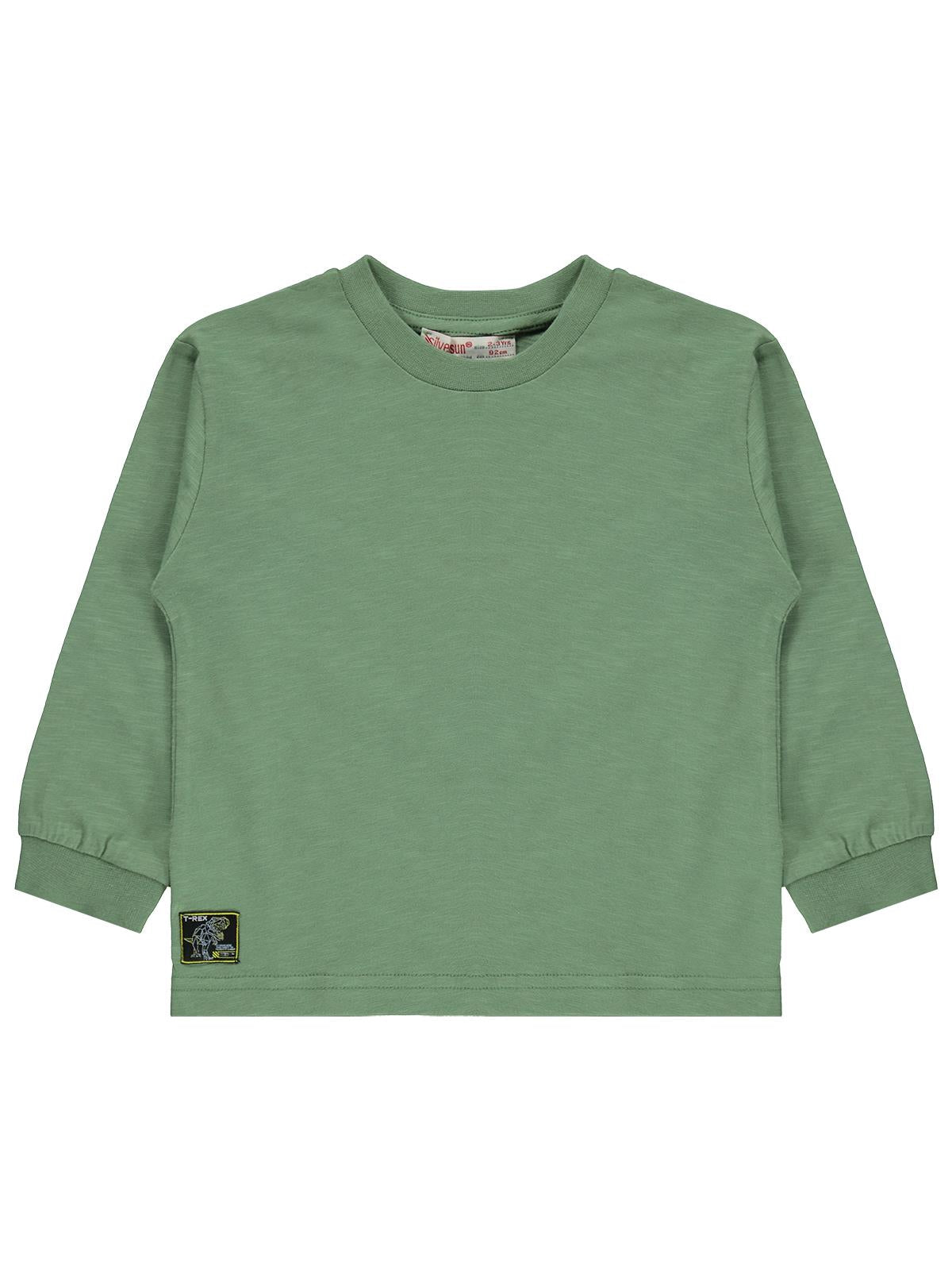 Silversun Basic Etiket Armalı 2-7 Yaş Sweatshirt - Haki
