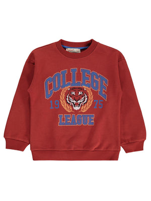 Silversun 1975 Aslan Baskılı 2-7 Yaş Sweatshirt - Bordo