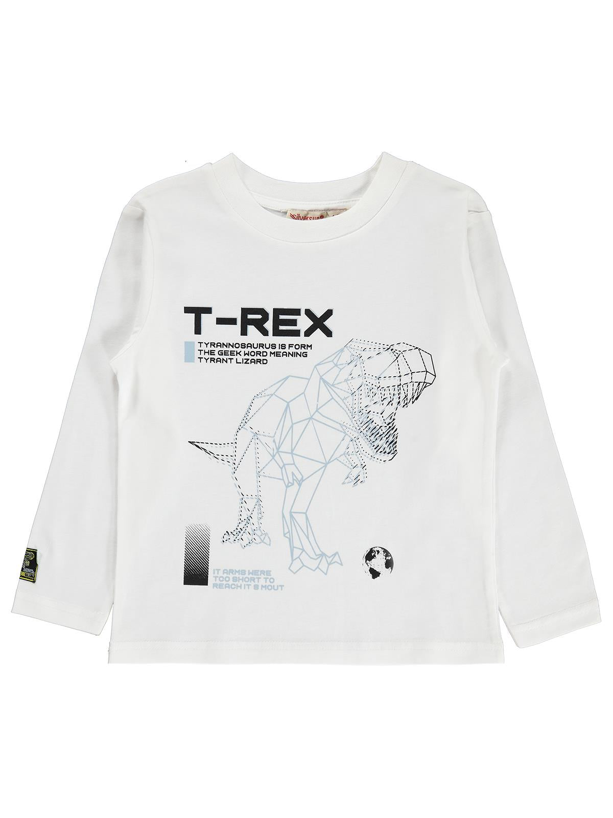 Silversun T-REX Dinozor Baskılı 2-7 Yaş Sweatshirt - Ekru