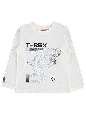 Silversun T-REX Dinozor Baskılı 2-7 Yaş Sweatshirt - Ekru