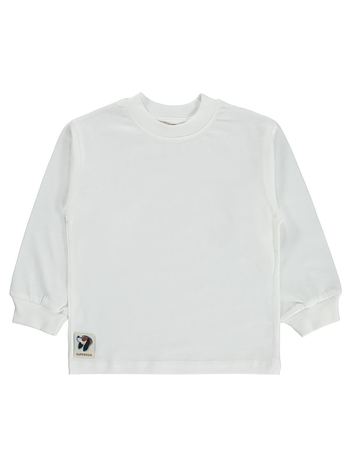 Silversun Basic Etiket Armalı 2-7 Yaş Sweatshirt - Ekru