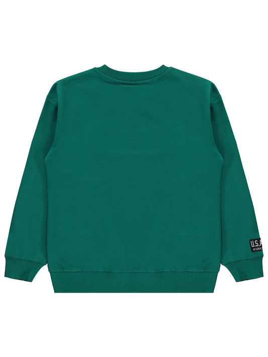 Silversun Basic Etiket Armalı 8-13 Yaş Sweatshirt - Yeşil