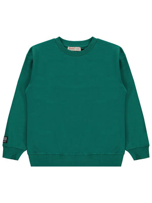 Silversun Basic Etiket Armalı 8-13 Yaş Sweatshirt - Yeşil