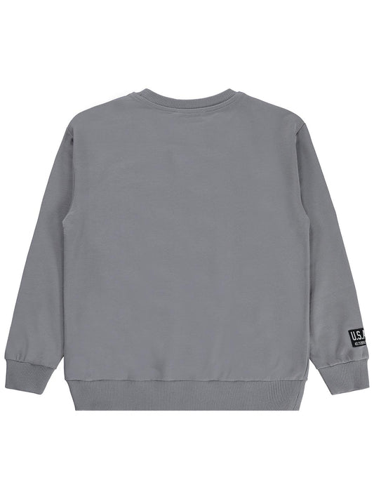 Silversun Basic Etiket Armalı 8-13 Yaş Sweatshirt - Gri
