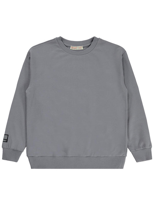 Silversun Basic Etiket Armalı 8-13 Yaş Sweatshirt - Gri