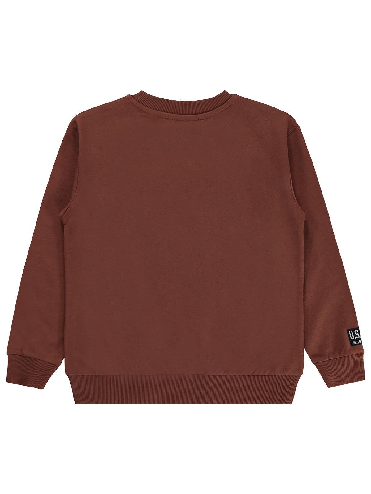Silversun Basic Etiket Armalı 8-13 Yaş Sweatshirt - Kahverengi