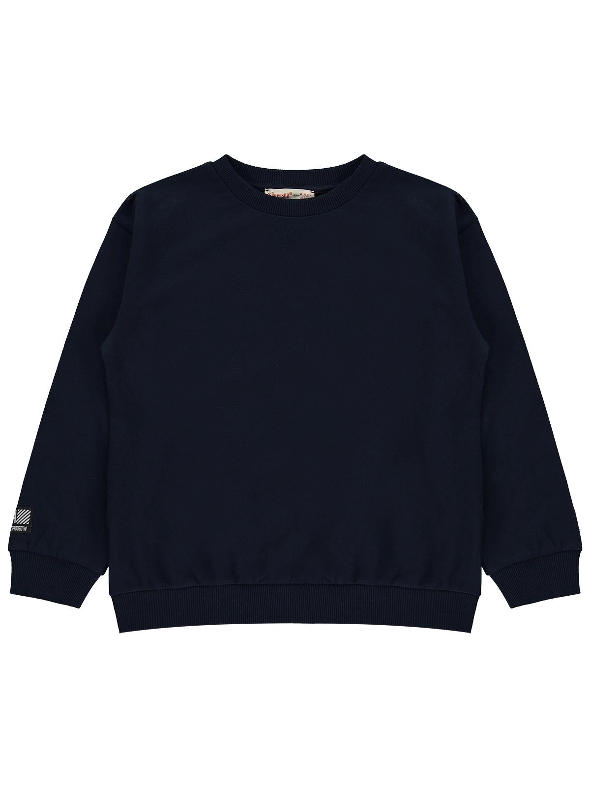 Silversun Basic Etiket Armalı 8-13 Yaş Sweatshirt - Lacivert